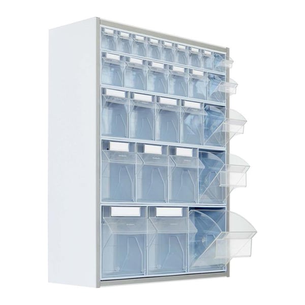 Armario mural para medicamentos: con 27 cajas basculantes transparentes